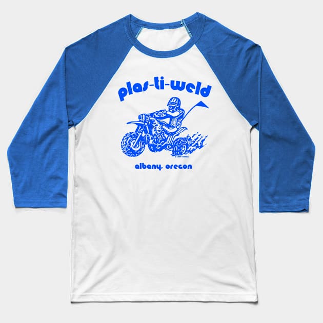 Plas-Ti-Weld the fender mender in blue Baseball T-Shirt by Lawrence of Oregon